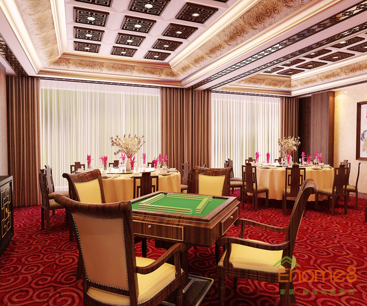 田园风金秀华东大酒店中式餐厅装修效果图1234