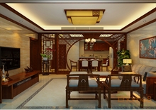 中式原木客厅设计效果图